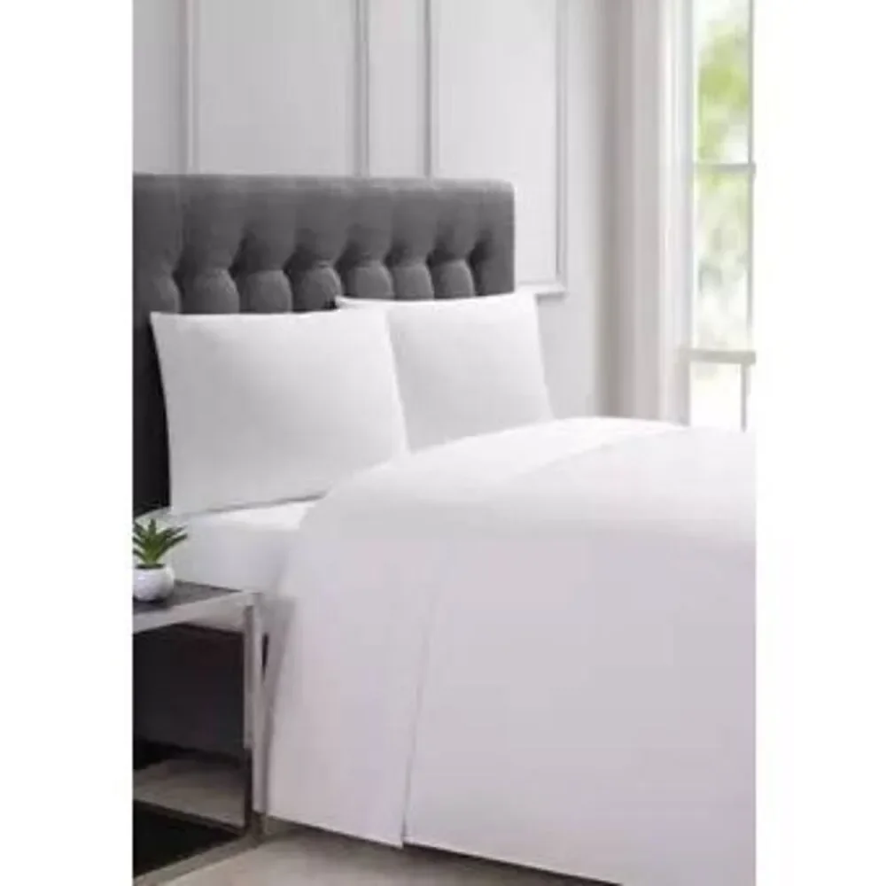 🩵NWT Charisma White Microfiber Full 4 Piece Sheet Set